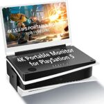 G-STORY 15.6’’ Portable Monitor for PS5, UHD 4K Portable Gaming Monitor IPS Screen for PS5（not Included） with Two HDMI, HDR, Freesync, Game Mode,