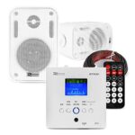 Power Dynamics BTW30 Garden Speaker System with 2x BGO30 3" White Wall Mount Speakers