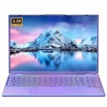 Fsjun Laptop 【win11/MS office 2019】 16 Inch 2560x1600 IPS Display 12th celeron N5095 DDR4 12G/SSD:1TB High performance Notebook PC with Numeric C