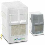 Two Medium White Heavy Duty Waterproof Speaker Covers for Outdoor Speakers - for Yamaha NS-AW294, Def Tech AW 5500, Polk Atrium 6, Yamaha NS-AW35