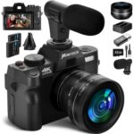 Monitech Digital Camera for Photography,Vlogging Camera for YouTube & Video 4K 48MP,with 180° Flip Screen,16X Digital Zoom,52mm Wide Angle & Macr