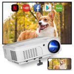 EUG Video Projector 7500LM Full HD 1080P, Wireless WiFi Bluetooth Projector, 200" Smart Outdoor Movie Android Projector Support Phone Mirroring/Z