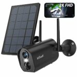 ieGeek 2K Solar Security Camera Outdoor Wireless with Color Night Vision - Battery Operated Security Camera,2.4G WiFi Home CCTV Camera System,Hum