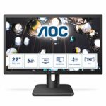 AOC 22E1Q - 22 Inch FHD Monitor, 60Hz, 5ms, MVA, Speakers, Flicker Free (1920 x 1080 @ 60Hz, 250cd/m², HDMI 1.4 x 1, DisplayPort 1.2 x 1, VGA)