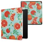 kwmobile Case Compatible with Amazon Kindle Oasis 10. Generation Case - eReader Cover - Orange Fruits Orange/Blue/White
