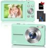 Digital Camera, 1080P HD 44MP Kids Digital Camera With 32GB Card, LCD Screen Rechargeable Compact Camera with 16X Digital Zoom Camera for Kids, B