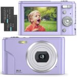 Digital Camera 1080P Full HD Compact Camera 36MP Vlogging Camera with 16X Digital Zoom, FamBrow Photo Camera 2.4 Inch LCD Mini Video Camera for S