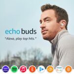 Echo Buds (2nd Gen) | Wireless earbuds with Alexa, Bluetooth in-ear headphones with active noise cancelling, built-in microphone, IPX4 water resi