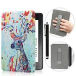 YYS Case with Hand Strap and Touchscreen Pen for Kindle Paperwhite Prior to 2018 E-Reader - Durable Leather Cover with Auto Wake/Sleep, Only Suit