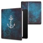 kwmobile Case Compatible with Amazon Kindle Oasis 10. Generation Case - eReader Cover - Anchor Map White/Blue