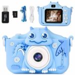 OSDUE Kids Camera with Silicone Case, Rechargeable Kids Digital Dual Camera, Shockproof Childrens Digital Selfie Camera with 2 Inch HD Screen 108
