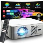 Netflix Projector, Cibest Projector Built in Google Android TV, WiFi Bluetooth Native 1080P Projector, 4K Home Movie Projector with YouTube/Prime