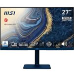MSI Modern MD272QP Ultramarine 27" Monitor, WQHD (2560 x 1440), 75Hz, IPS, 4ms, HDMI, DisplayPort, USB Type-C, KVM, USB Hub, Height Adjustable, S