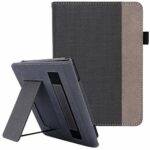 WALNEW Stand Case Fits Kindle Paperwhite 10th Generation 2018 (Model No.PQ94WIF) PU Leather Case Smart Protective Cover with Hand Strap, Black