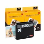 KODAK Mini 3 Retro 4PASS Portable Photo Printer (3x3) + 68 Sheets Bundle, Black