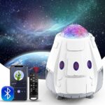 Galaxy Projector, Space Star Projector Night Light with Remote Control, LED Starry Nebula Projector with 8 Light Effects, Bluetooth Speaker, 5 Wh