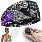 MUSICOZY Sleep Headphones Bluetooth 5.2 Headband Headphones Adjustable Boho Music Headband with HD Stereo Sound,Tech Gifts for Men Women Teens,So