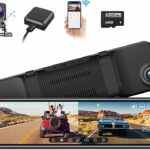 AZDOME WiFi Mirror Dash cam 2K Front and 1080P Rear Dual Lens Car Camera with GPS, WiFi, 11.8" IPS Touch Screen, Sony Night Vision WDR Parking Mo