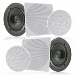 PYLE Pair 10” Flush Mount in-Wall in-Ceiling 2-Way Speaker System Spring Loaded Quick Connections Changeable Round/Square Grill Stereo Sound Poly