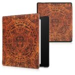 kwmobile Case Compatible with Amazon Kindle Oasis 10. Generation Case - eReader Cover - Mayan Calendar Brown/Light Brown