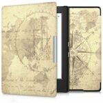 kwmobile Case Compatible with Kobo Aura H2O Edition 1 Case - eReader Cover - Travel Vintage Brown/Light Brown
