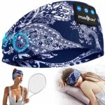 MUSICOZY Sleep Headphones Bluetooth 5.2 Headband Headphones Soft Boho Music Headband with HD Stereo Sound,Tech Gifts for Men Women Teens, Reusabl